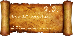 Hadaró Dorottya névjegykártya